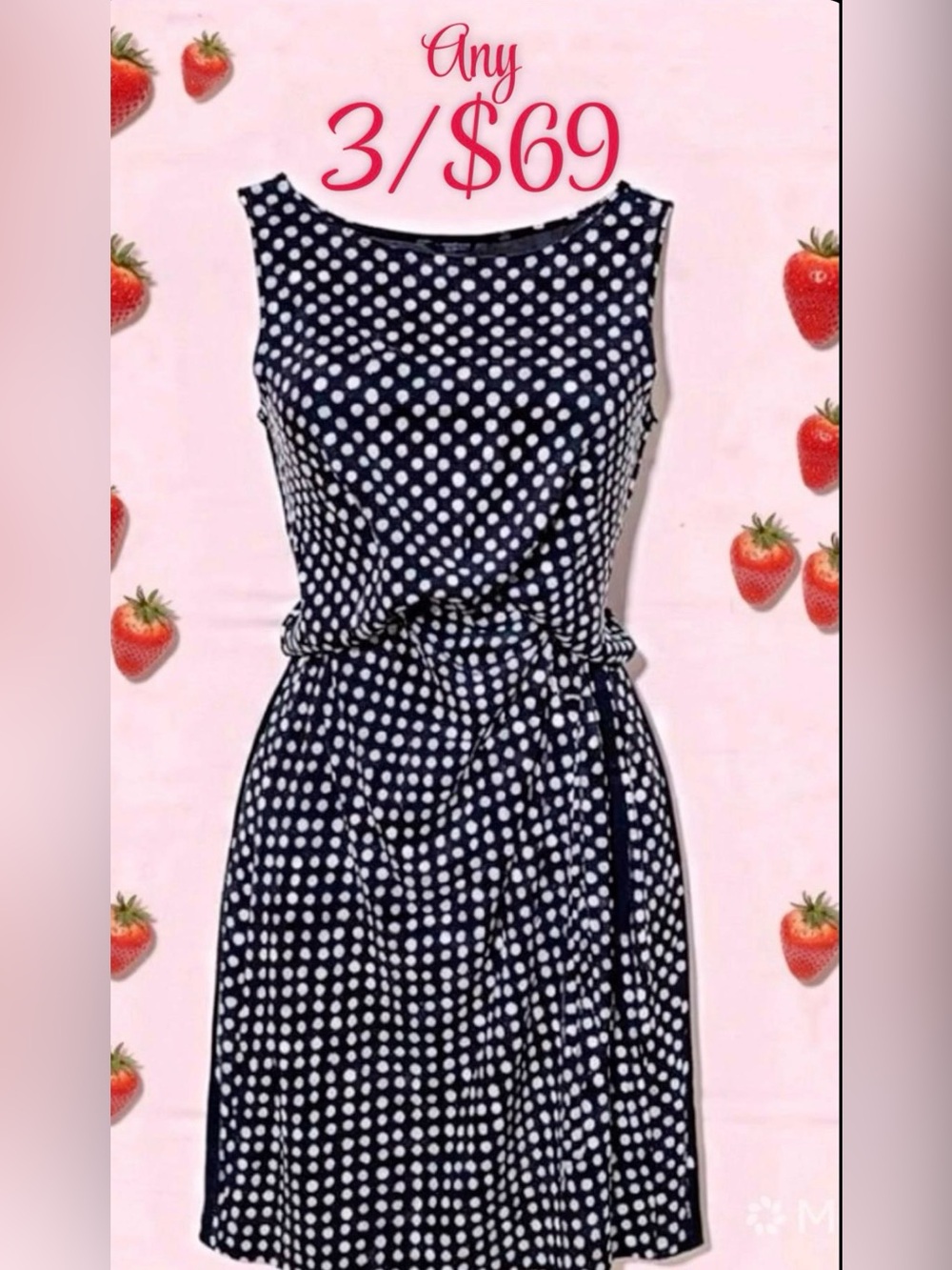 🍓Ann Taylor Factory Black & White Polka Dot -Midi Dress Large 10-12🍓